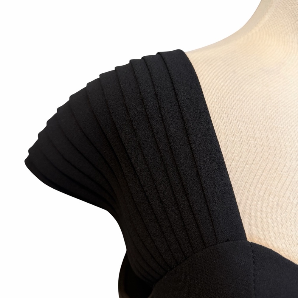 MARIANNA Black Cap-Sleeve Sheath Cocktail Dress Sz 8 - Picture 3 of 8